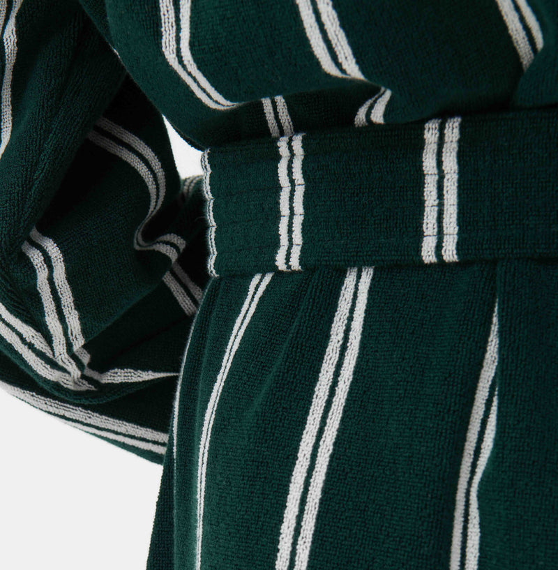 Classic Bathrobe Forest Green Stripes