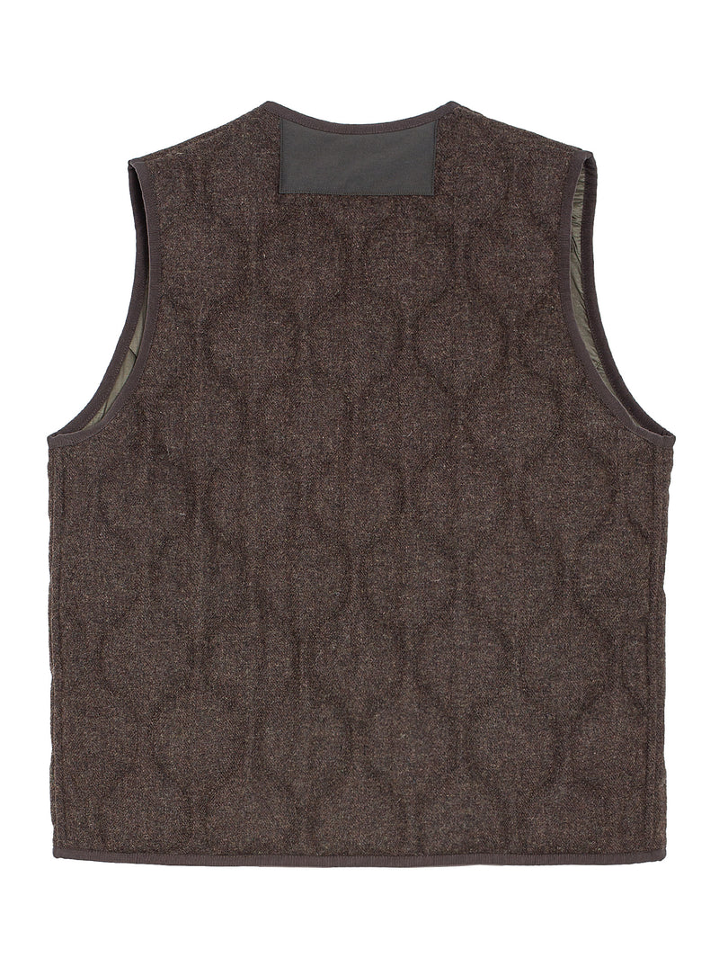 CDG Quilted Pattern Vest with Zip Closure And Two Pockets Brown