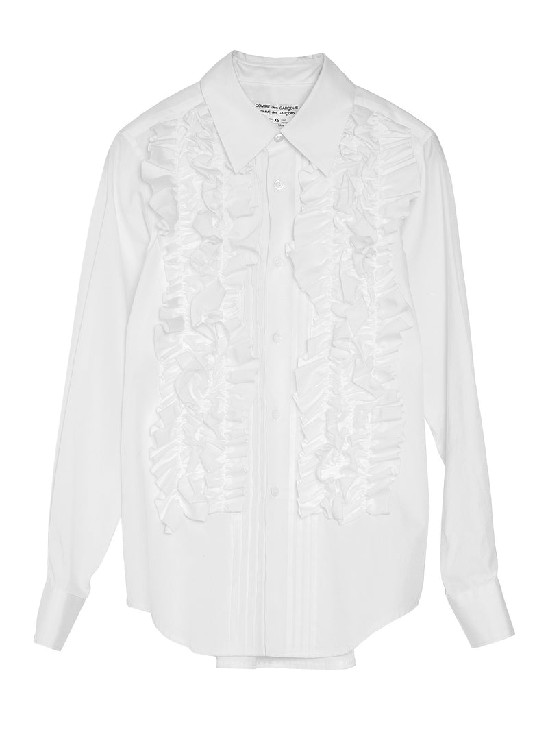 CDG Ruffled Blouse White