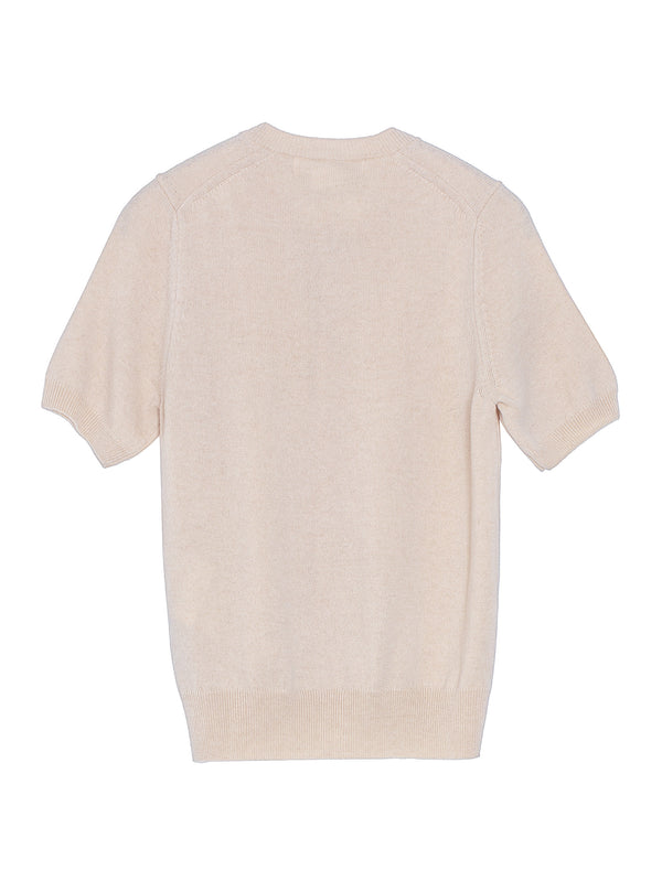 CDG Short Sleeve Cashmere Cardigan Beige