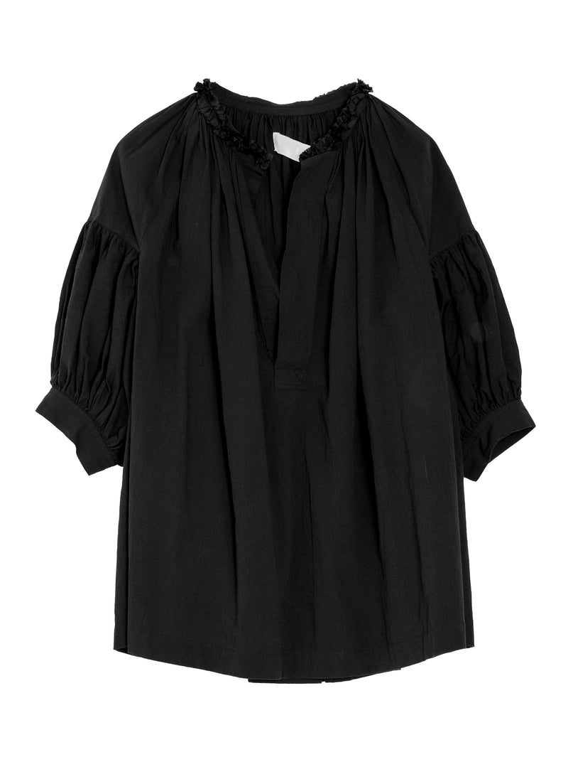 CDG Short Sleeve Volume Blouse Black