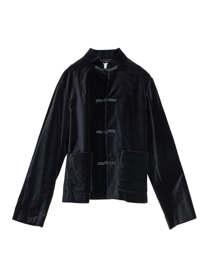 CDG Velvet Two Pocket Blazer Black