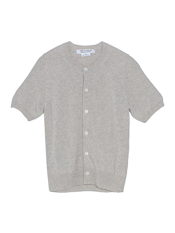 CDG Short Sleeve Cashmere Cardigan Heather Grey