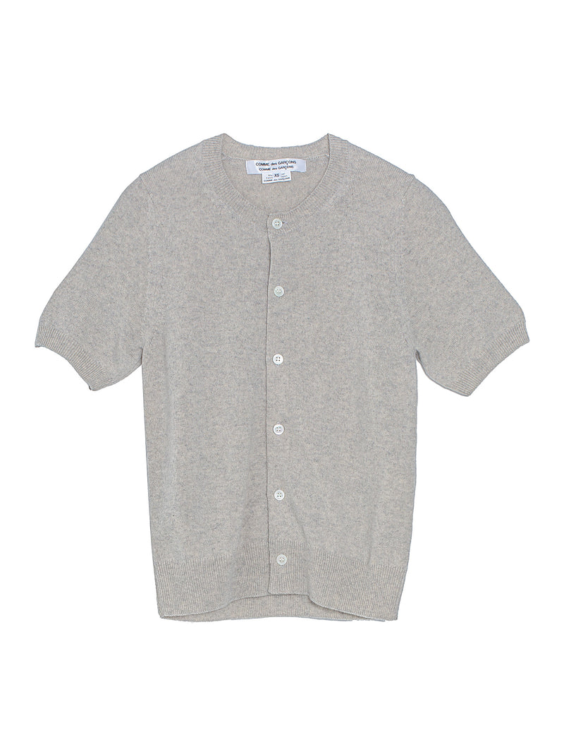 CDG Short Sleeve Cashmere Cardigan Heather Grey