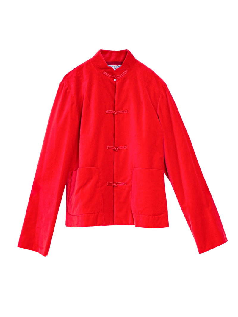 CDG Velvet Two Pocket Blazer Red