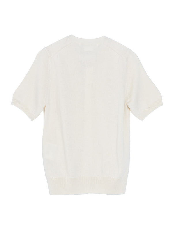 CDG Short Sleeve Cashmere Cardigan Off White