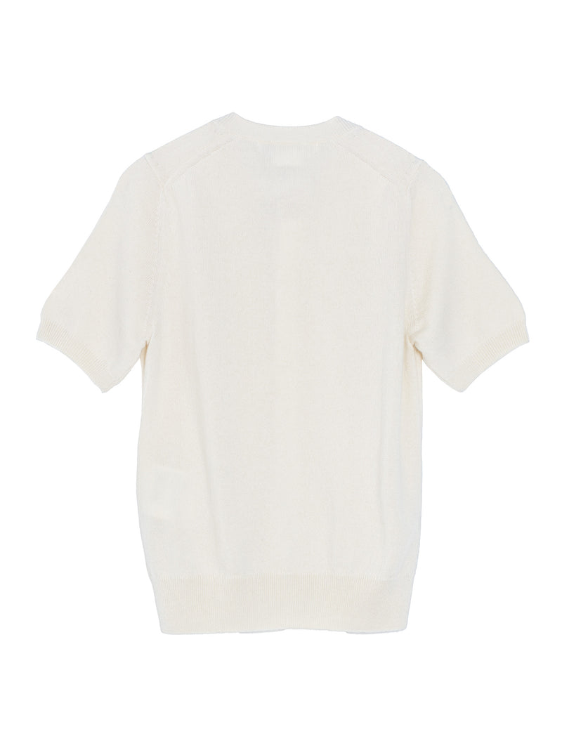 CDG Short Sleeve Cashmere Cardigan Off White