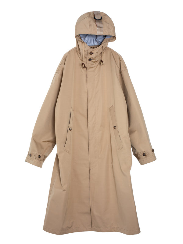 CDG Long Trench Coat With Hood Beige