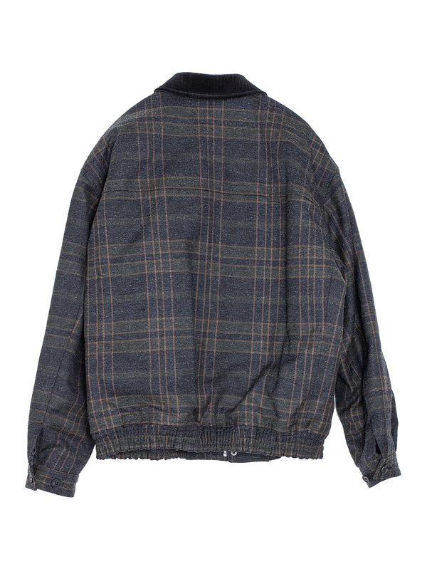 CDG Plaid Wool Blouson With Corduroy Collar