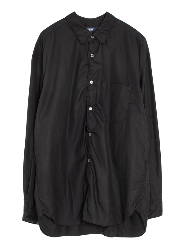 CDG Garment Treated Cotton Broad X Wool Gauze Shirt Black