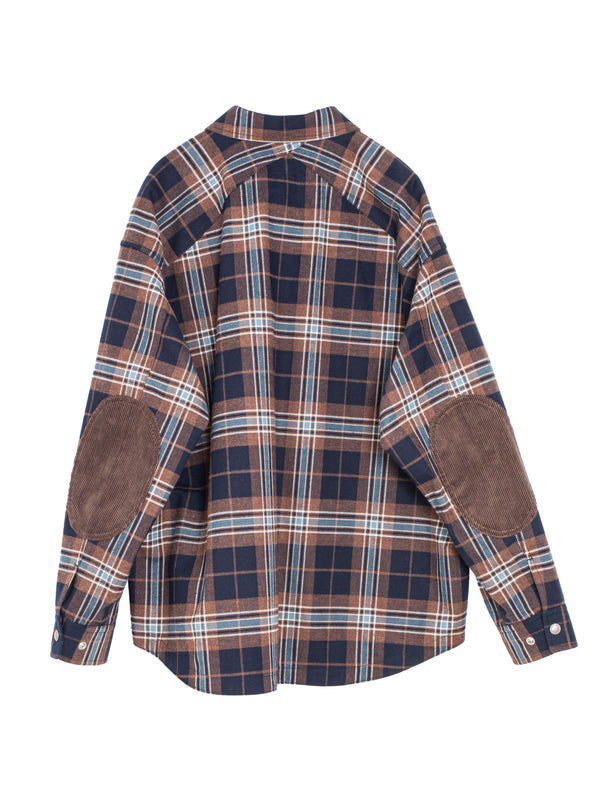 CDG Plaid Nylon Lined Shirt Brown