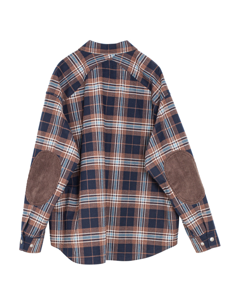 CDG Plaid Nylon Lined Shirt Brown