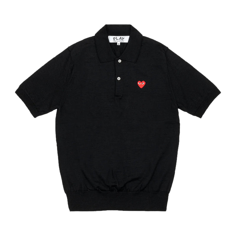 CDG Play Knit Polo Black