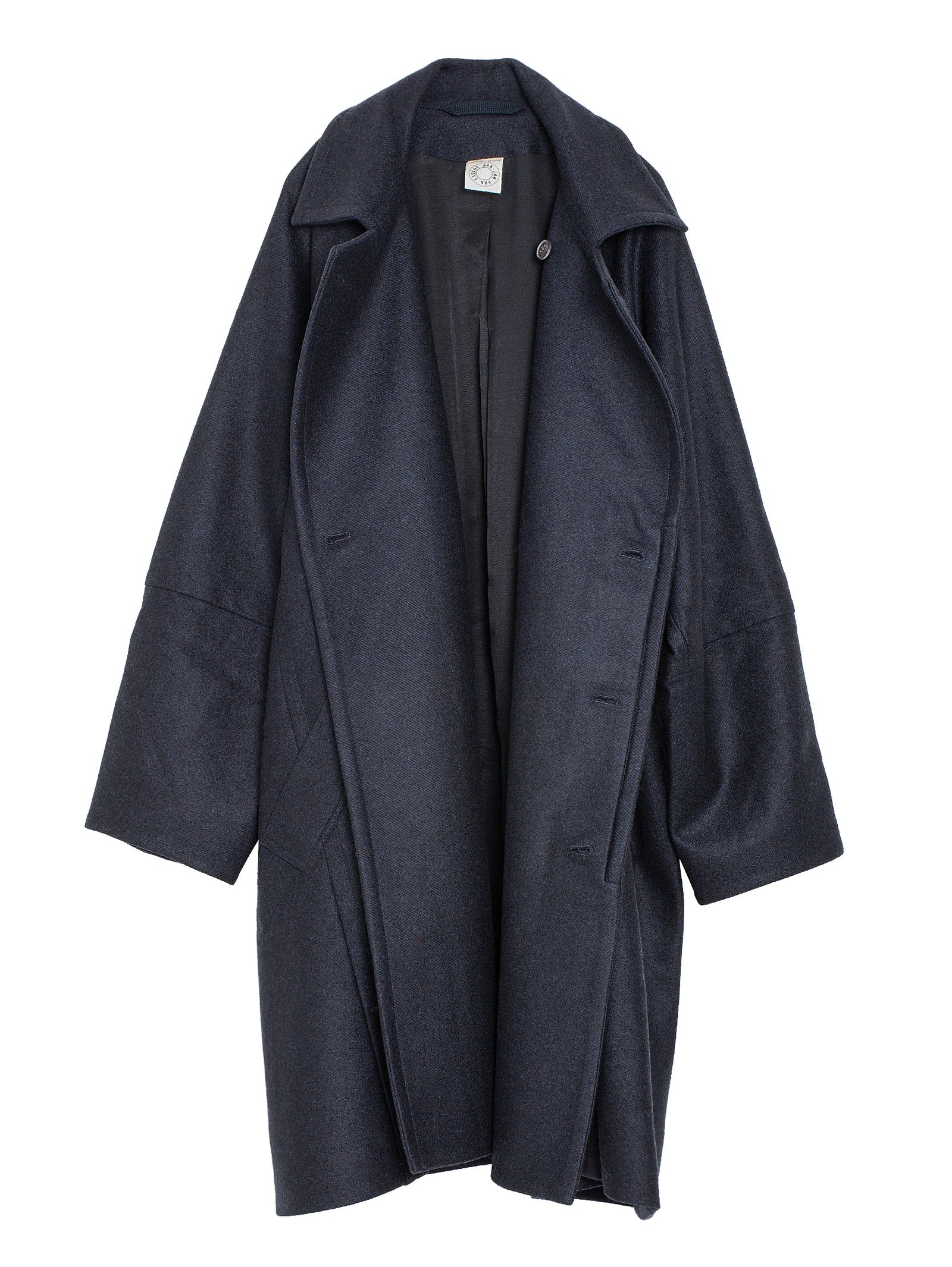 【AAKE】(WOOL 80) AURA HIDDEN MAXI COAT Jan-Jan Van Essche Coat Nr. 30 Yak Wool Twill Night Blue – Opia