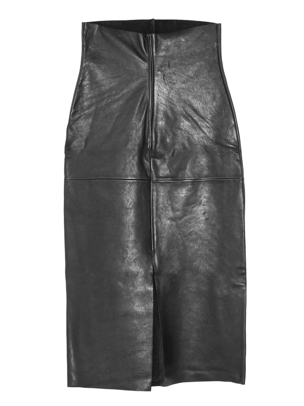 No.69 Leather High Waist Skirt Black