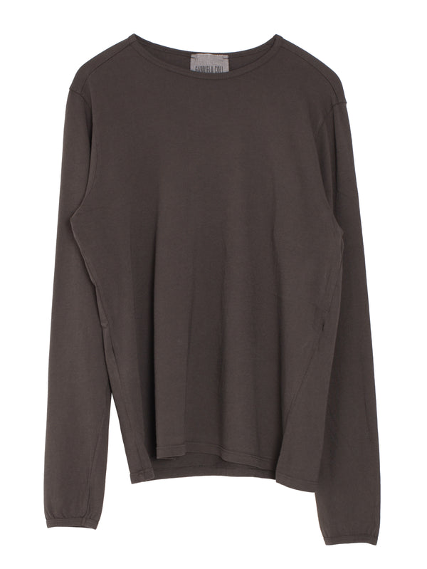 No.87 Organic cotton Long Sleeve T-Shirt Brown