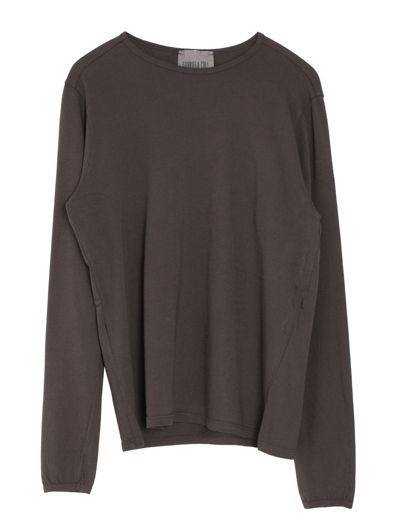 No.87 Organic cotton Long Sleeve T-Shirt Brown