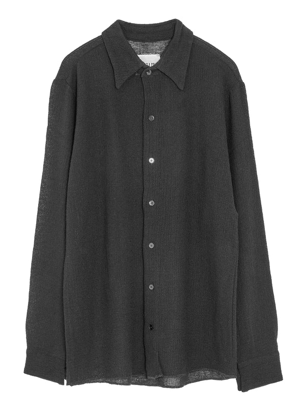 No.197 Wool Crushed Shirt Black
