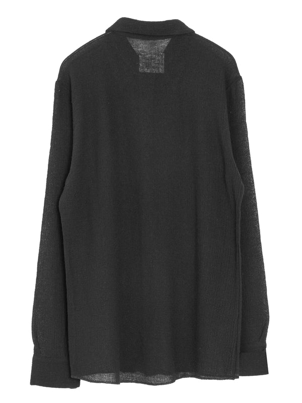 No.197 Wool Crushed Shirt Black