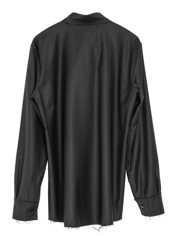 No.197 Fine Wool Shirt Black Herringbone