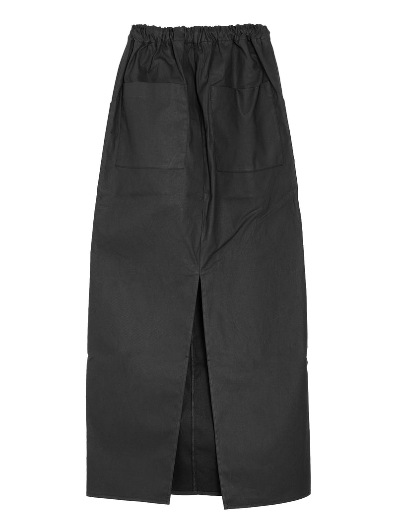 No.282 Coated Cotton Twill Pocket Skirt Black