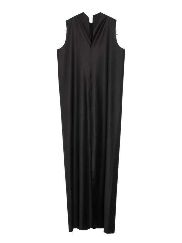 No.271 Fine Wool CenterSeams Dress Black Herringbone