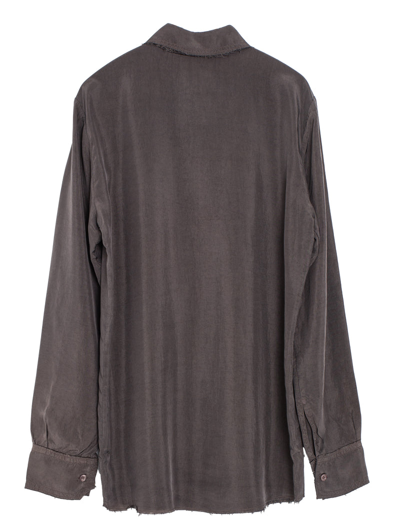 No.157 Double Cupro Pocket Shirt Brown