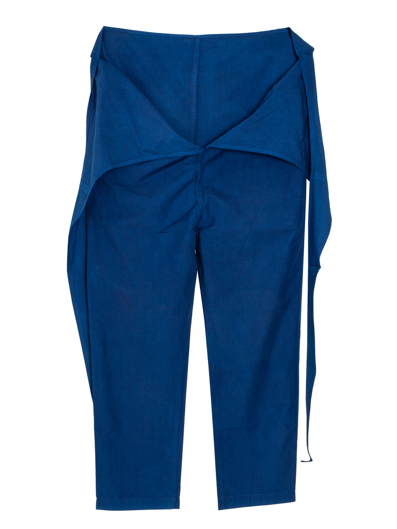 Organic Cotton Broadcloth Wrapped Pants Ryukyu Indigo