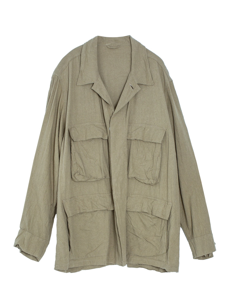 Raw Silk BDU Jacket Khaki