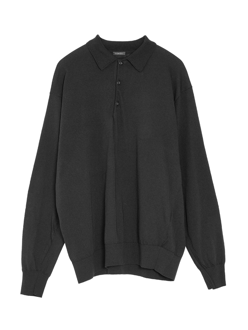 Cotton Knit Polo Black