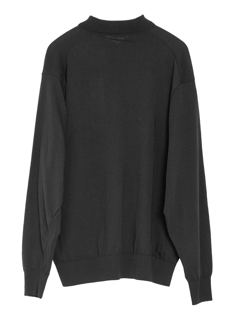Cotton Knit Polo Black