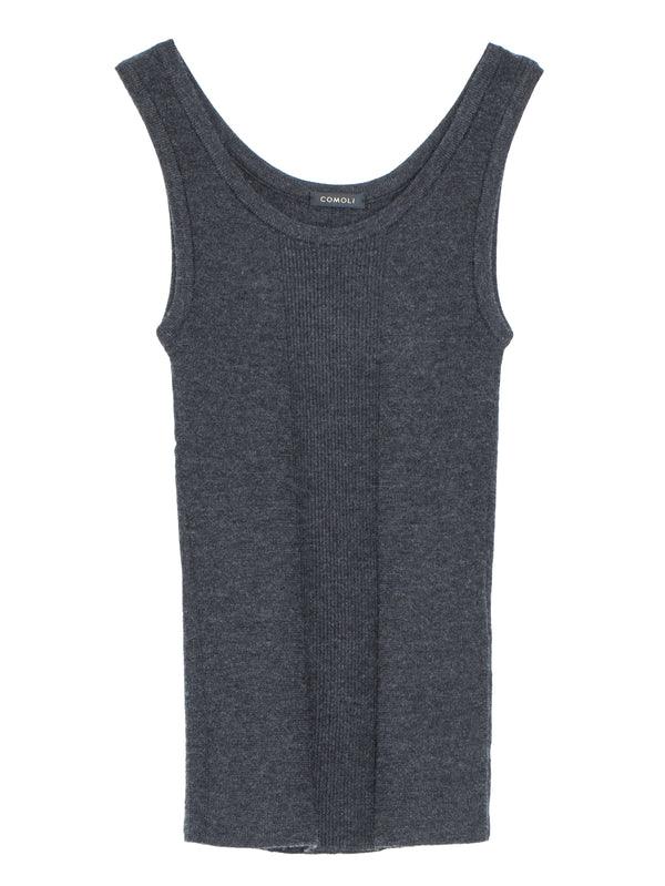 Cashmere Silk Tank Top Charcoal