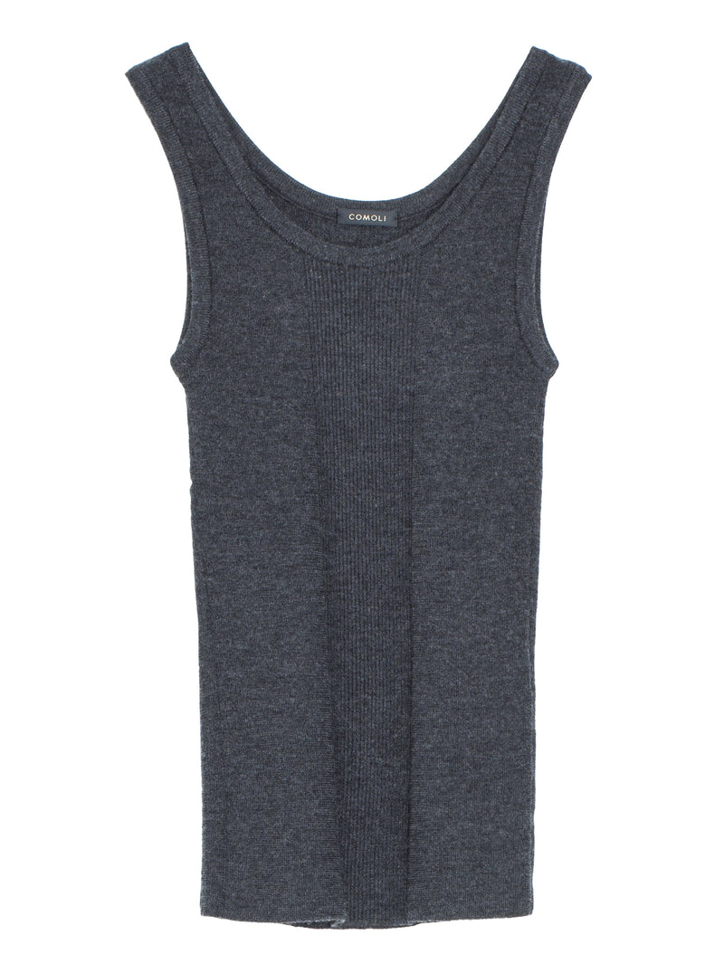 Cashmere Silk Tank Top Charcoal