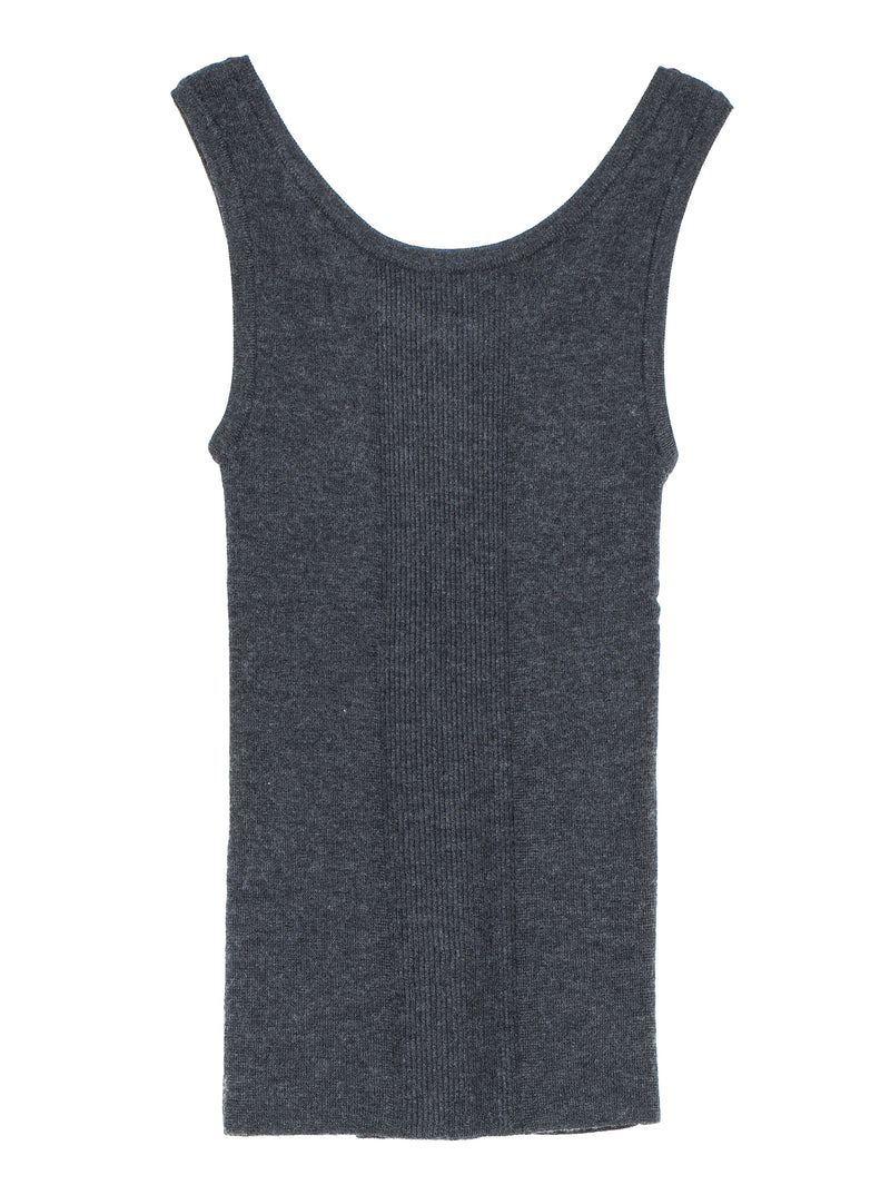 Cashmere Silk Tank Top Charcoal
