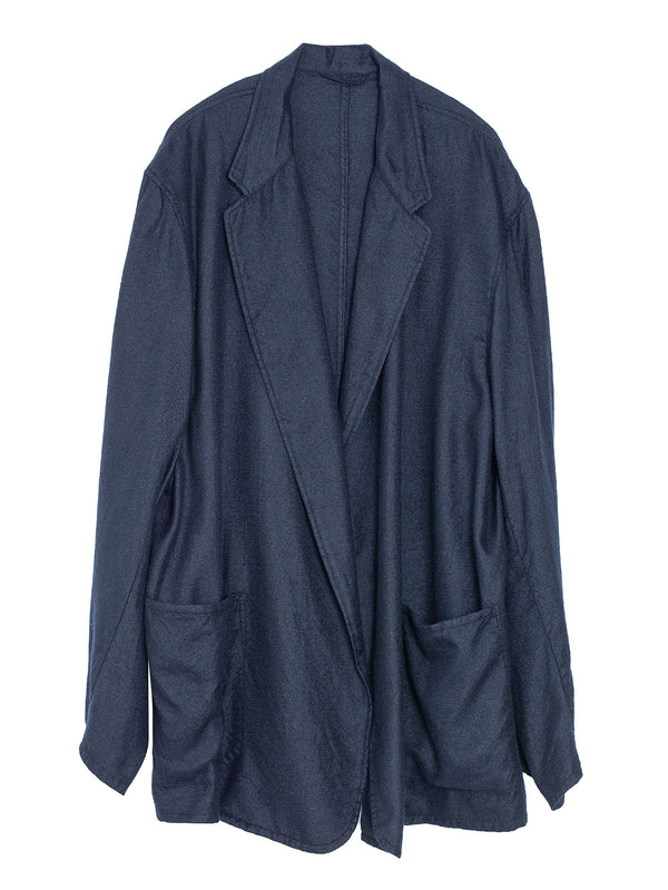 Garment Dyed Cashmere Silk Jacket Navy