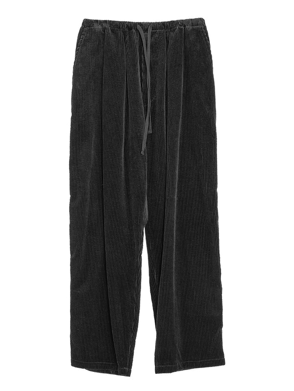 Corduroy Drawstring Pants Black