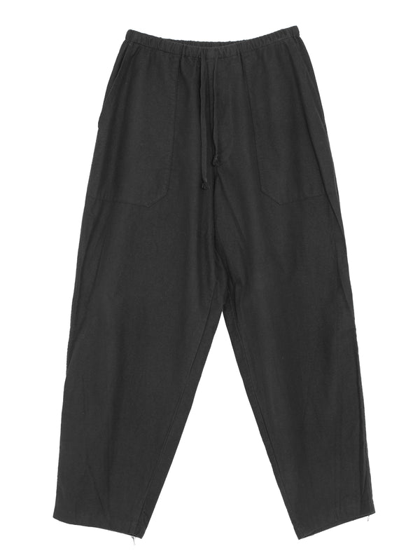 Cotton Flannel Tapered Pants Black