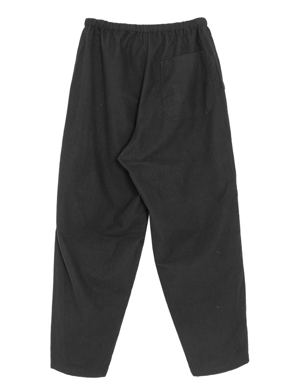 Cotton Flannel Tapered Pants Black