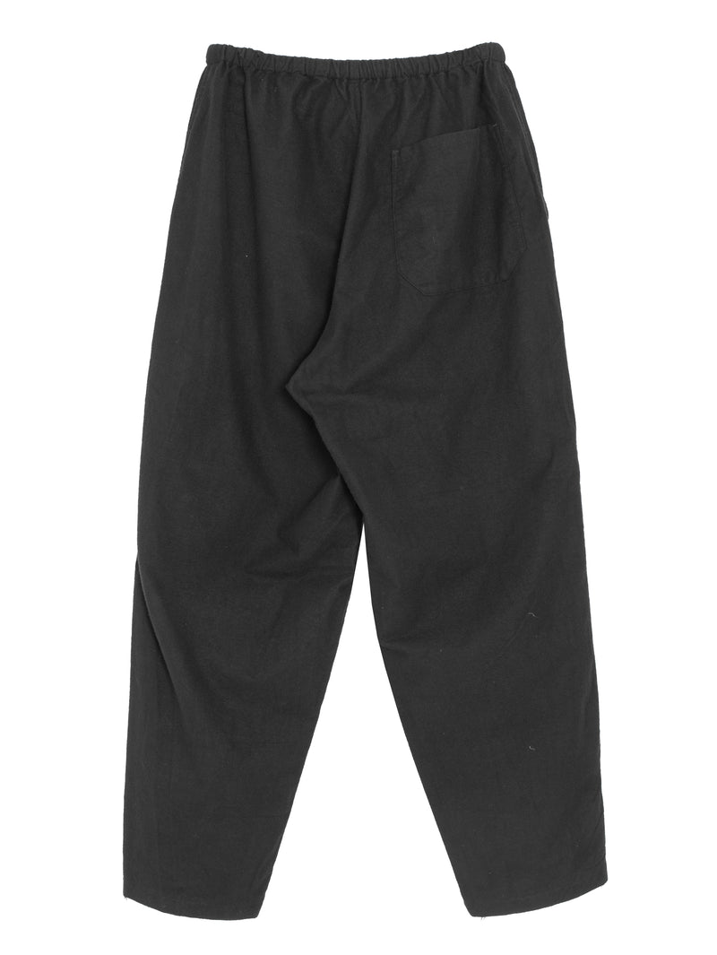 Cotton Flannel Tapered Pants Black