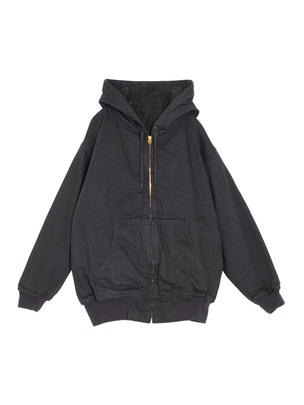 Denim Zip Parka Black