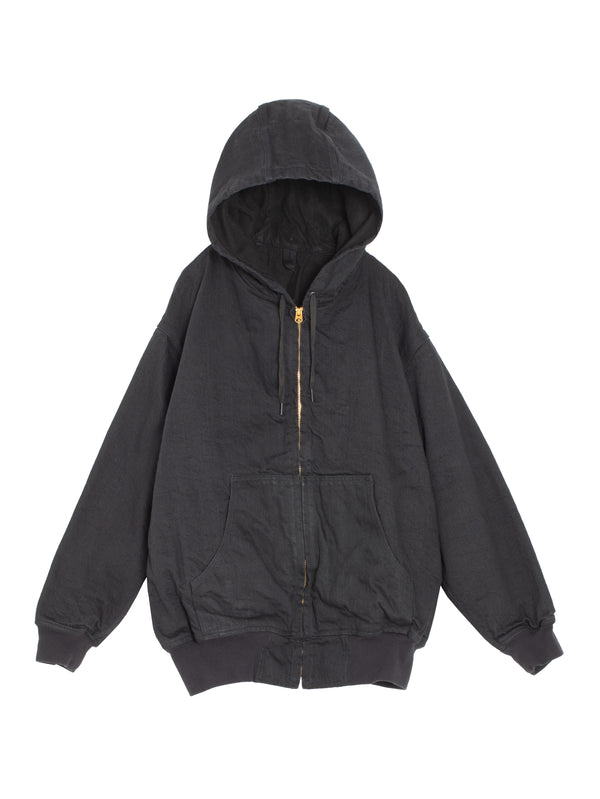 Denim Zip Parka Black