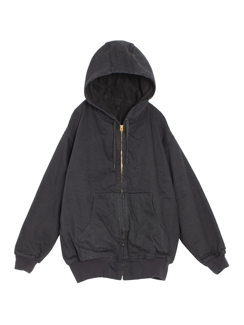 Denim Zip Parka Black