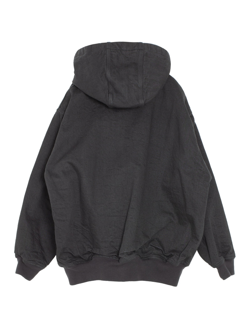 Denim Zip Parka Black