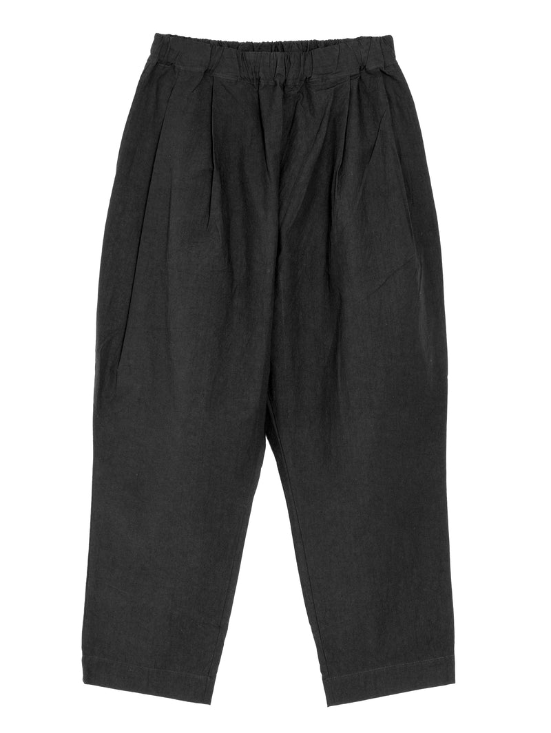Cotton Linen Typewriter Folk Pants Black