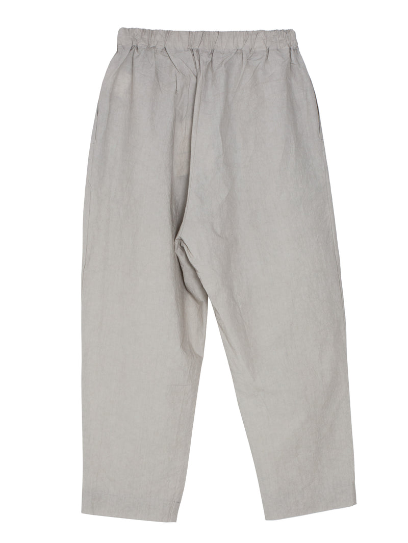Cotton Linen Typewriter Folk Pants Light Gray