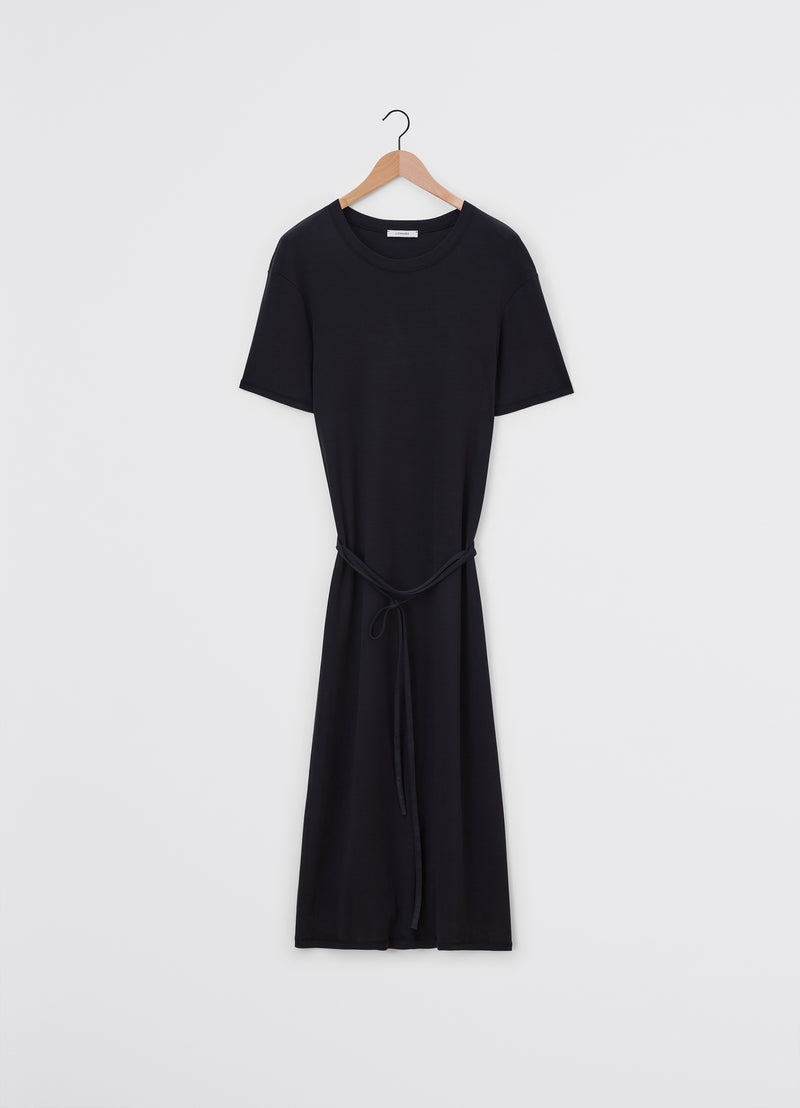 Belted Rib T Shirt Dress Squid Ink