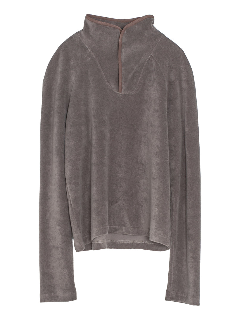 Near Velvet Terry Zip Up Moss