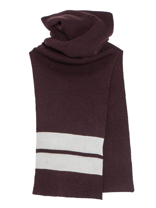 Merino Snoodscarf Oxblood Ecru