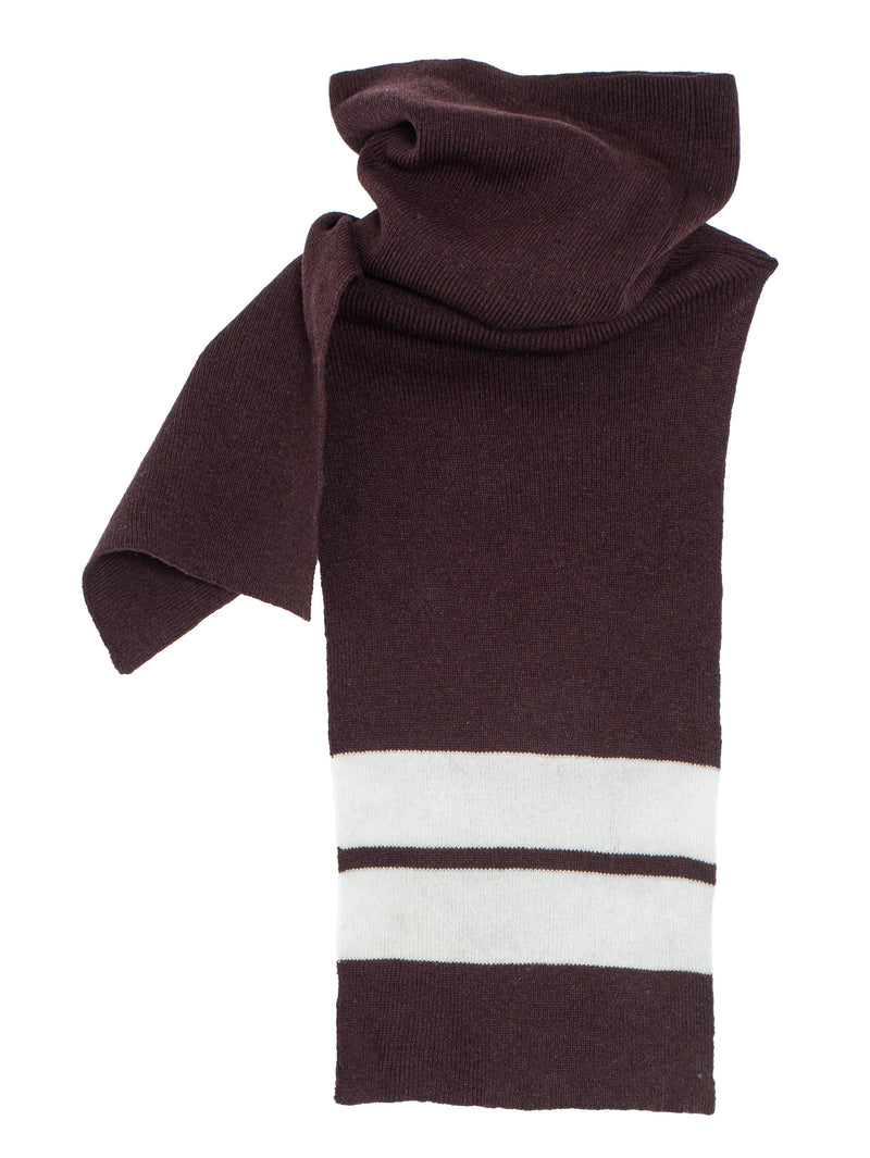 Merino Snoodscarf Oxblood Ecru
