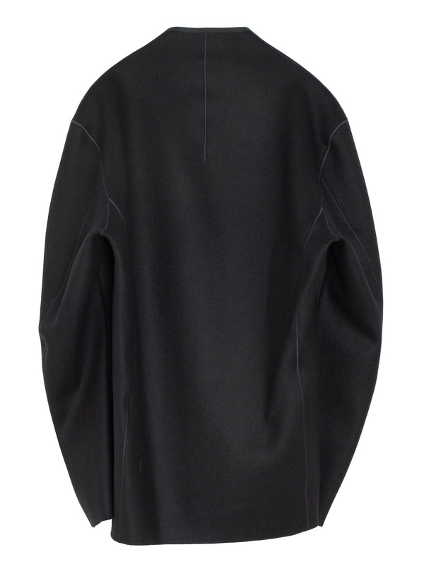 Single Breasted Cardigan Wool Jacket Black